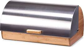 home24 Brotkasten Wollin 39 x 18 x 25cm Silber