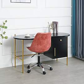 home24 Bürotisch Mairano 57 x 72 x 137cm Schwarz