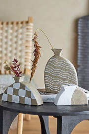 home24 Deko-Vase Nezha 3-teilig Braun