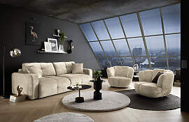 home24 Drehsessel Beige Chenille Cristy 101 x 69 x 