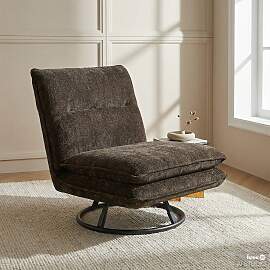 home24 Drehsessel KELSO Braun Chenille Sydne 76 x