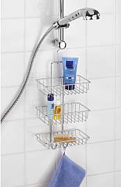 home24 Duschcaddy Stahl Silber 22 x 50 x 14cm