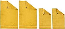 home24 Duschtuch-Set Deluxe 4-teilig Gelb/Gold