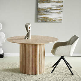 home24 Esstisch CAVARIA rund 120 x 75 x 120cm Beige