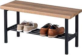 home24 Garderobenbank 80 x 41 x 30cm Schwarz