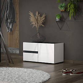 home24 Garderobenbank 80 x 42 x 38cm Weiß