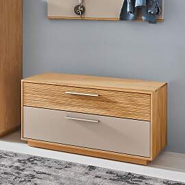 home24 Garderobenbank 86 x 45 x 40cm Braun/Taupe