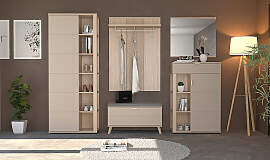 home24 Garderobenbank 90 x 51 x 38cm Beige