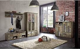 home24 Garderobenbank II 130 x 47 x 40cm Braun/Grau