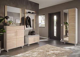 home24 Garderobenpaneel 82 x 120 x 28cm Grau/Beige