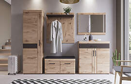 home24 Garderobenpaneel 93 x 101 x 33cm Braun