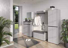 home24 Garderobenpaneel Bastia 96 x 95 x 30cm Grau