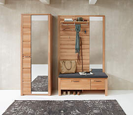 home24 Garderobenpaneel mit Spiegel 120 x 157 x