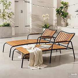 home24 Gartenliege 2er-Set Gestell: Stahl,