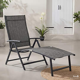 home24 Gartenliege Lindy 2er-Set Webstoff