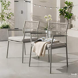 home24 Gartenstuhl Kiran 2er-Set Polyester