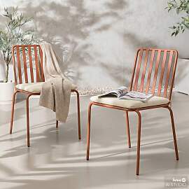 home24 Gartenstuhl Kuna 2er-Set Webstoff