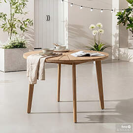home24 Gartentisch rund Massivholz Akazie,