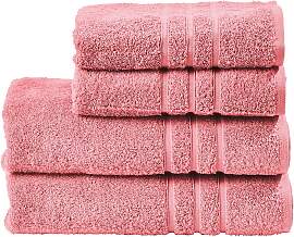 home24 Handtuchset Daily Uni II 4-teilig Pink/Rosa