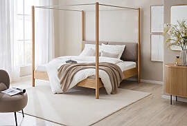 home24 Himmelbett NOLBY 180 x 200cm Webstoff