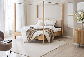 home24 Himmelbett NOLBY 180 x 200cm Webstoff