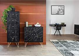 home24 Hochkommode 50 x 153 x 43cm Schwarz