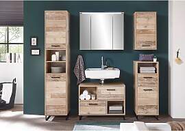 home24 Hochschrank 38 x 190 x 37cm Braun/Braun