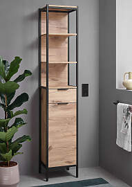 home24 Hochschrank 38 x 196 x 30cm Holz/Braun