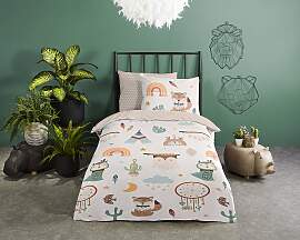 home24 Kinderbettwäsche Eule und Fuchs 140 x