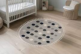 home24 Kinderteppich My Fano Dots rund Ø 133cm