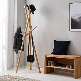 home24 Kleiderständer 72 x 180 x 72cm Braun/Buche