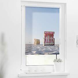 home24 Klemmfix Rollo Strandkorb 90 x 150cm Blau