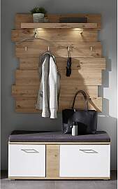 home24 Kompaktgarderobe 120 x 175 x 38cm Weiß