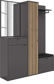 home24 Kompaktgarderobe - 156 cm 156 x 198 x 40cm