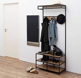home24 Kompaktgarderobe 77 x 185 x 40cm Braun