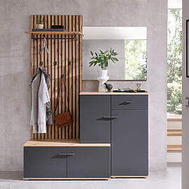 home24 Kompaktgarderobe Bodini 148 x 199 x 38cm