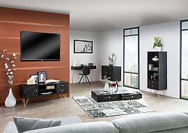 home24 Konsolentisch 115 x 82 x 43cm Schwarz