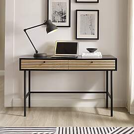 home24 Konsolentisch 120 x 75 x 50cm Schwarz/Braun