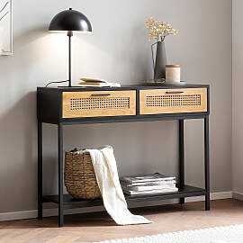 home24 Konsolentisch Flanly 100 x 75 x 30cm Schwarz