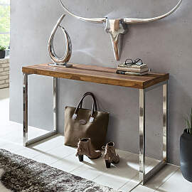 home24 Konsolentisch Kondam 120 x 76 x 45cm Braun