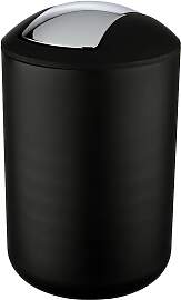home24 Kosmetikeimer Brasil Ø 20cm Schwarz/Schwarz