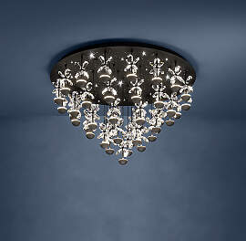 home24 LED-Deckenleuchte 78 x 53 x 78cm Schwarz