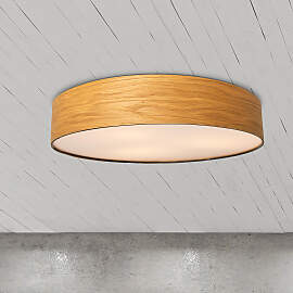 home24 LED-Deckenleuchte Nottingham Ø 50cm Holz