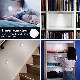 home24 LED-Möbelleuchte Cabinet Ø 6cm Weiß