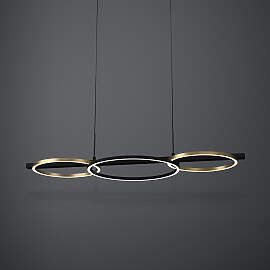 home24 LED-Pendelleuchte 97 x 40 x 150cm Schwarz