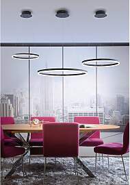 home24 LED-Pendelleuchte Titus Ø 60cm Grau