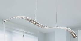 home24 LED-Pendelleuchte Wing 8 x 8 x 100cm Silber 