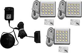 home24 LED-Spot 3er-Set 1 x 1 x 1cm Grau Aluminium