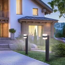 home24 LED-Wegeleuchte Cara 15 x 75 x 10cm Grau