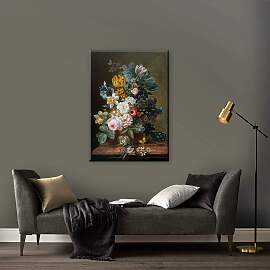 home24 Leinwandbild Avren II Leinen Multicolor 70